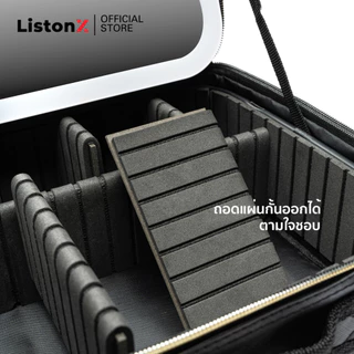 ListonX [ฟรี!ฟองน้ำแต่งหน้า] กระเป๋าเครื่องสำอางพร้อมกระจกไฟ LED (Premium Makeup Bag with Light Up Mirror)