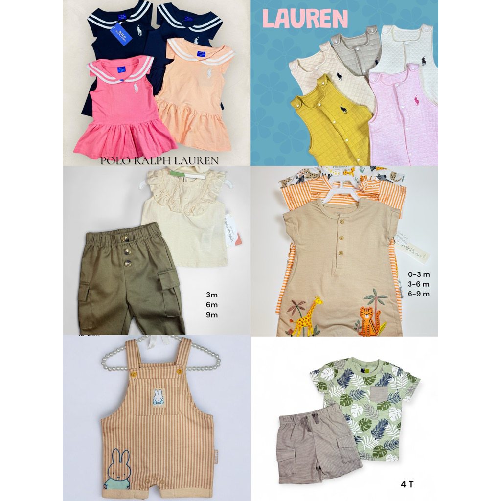 ชุดเด็กผู้หญิง เดรส มือ1 หลุดQC เสื้อผ้าเด็ก ชุดเซ็ต รอมเปอร์ งานแบรนด์แท้ Polo Miffy carter's รวมแบ