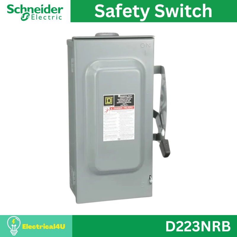 Schneider Electric D223NRB เซฟตี้ สวิตซ์ แบบติดตั้งฟิวส์ได้ สำหรับใช้ภายนอกอาคาร 100A 1เฟส 240V