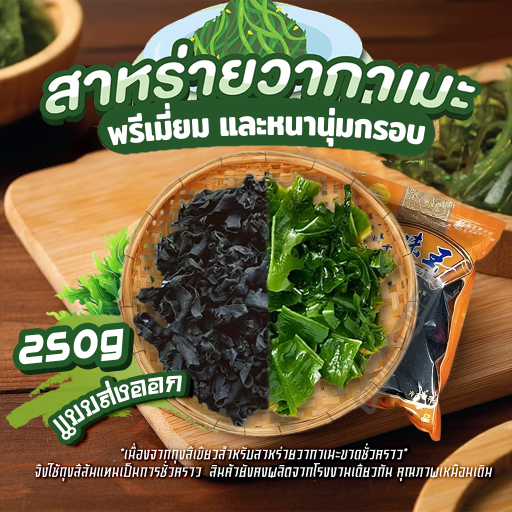 แท้💯สาหร่ายวากาเมะเกรดส่งออก แบบพรีเมี่ยม 250g เกรดคล้ายตี๋น้อย วากาเมะใหม่ต้นฤดู พองตัวได้15เท่า Dried Wakame Seaw