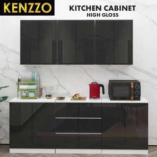 🚚พร้อมส่ง !! KENZZO ตู้ครัว ตู้ติดผนังห้องครัว ตู้ลอยเก็บของ High Gloss Wall kitchen cabinet (สีดำ/สีแดง/สีขาว)