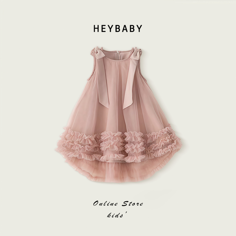 1-9 ปี ชุดแฟชั่นฤดูร้อน สำหรับเด็ก เดรสเด็กเกาหลี แขนกุด ชุดเจ้าหญิงเด็กผู้หญิง