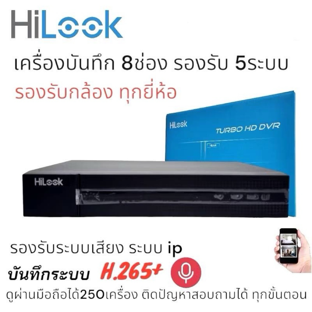 เครื่องบันทึกกล้องวงจรปิด8ช่อง HiLookรุ่นDVR-208G-F1(S)รองรับกล้องมีไมค์