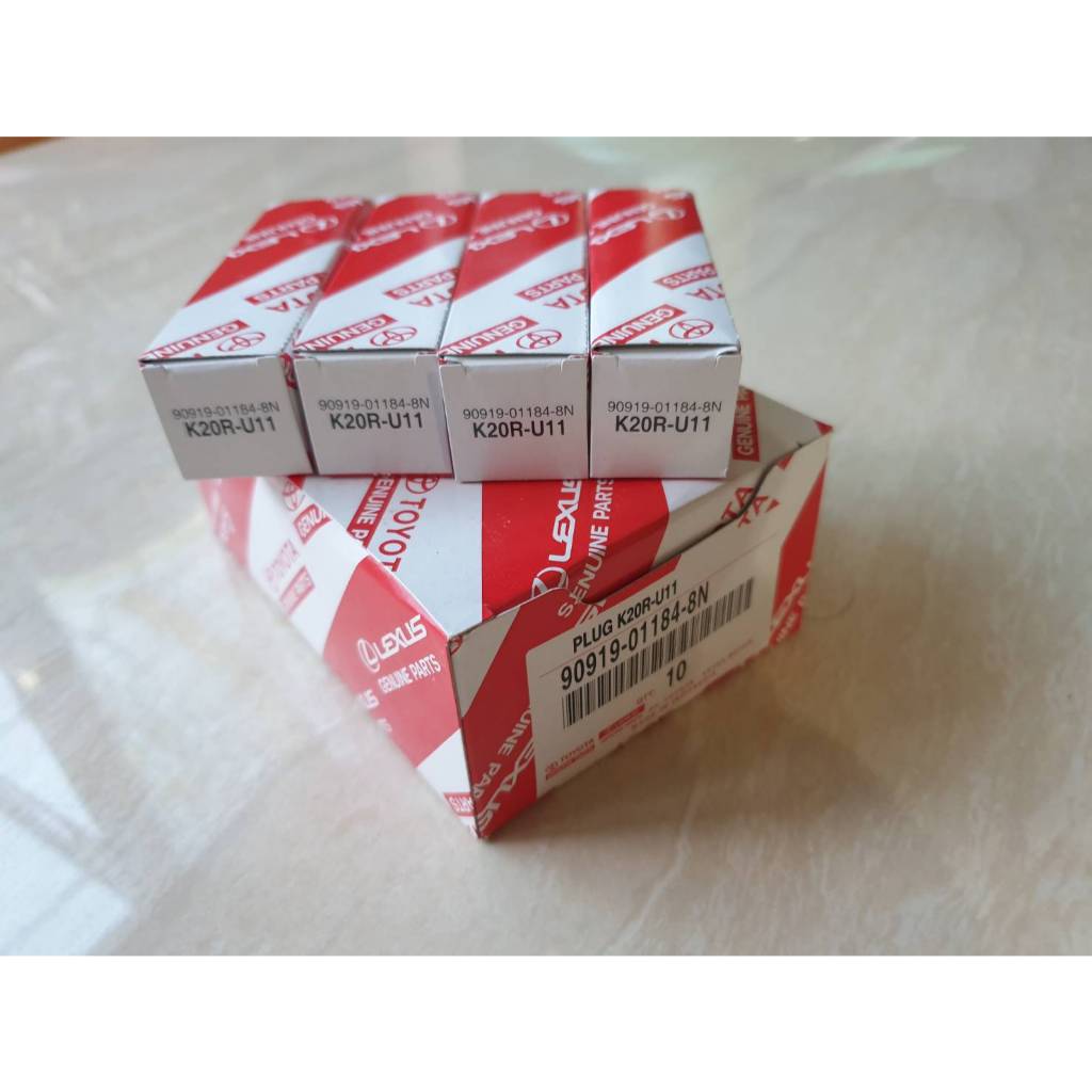 หัวเทียน K20RU11 AE100,AE110,SOLUNA,VIOS,ยาริส,ALTIS 1600,18001JZ,2JZ แท้ๆเบิกห้าง (4หัว 1ชุด) ราคาช