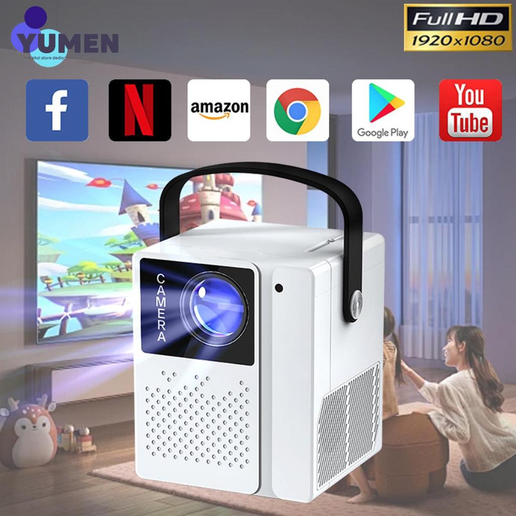 ปรเจคเตอร์4K T2 MIni Projector Full HDมินิโปรเจคเตอร์ WIFI บลูทูธ รองรับการมิเรอร์หน้าจอโปรเจคเตอร์ม