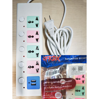 ปลั๊กไฟ 2 พอร์ต USB ยาว 3.5 ม. ปลั๊กต่อคุณภาพดี กำลังไฟ 10A …