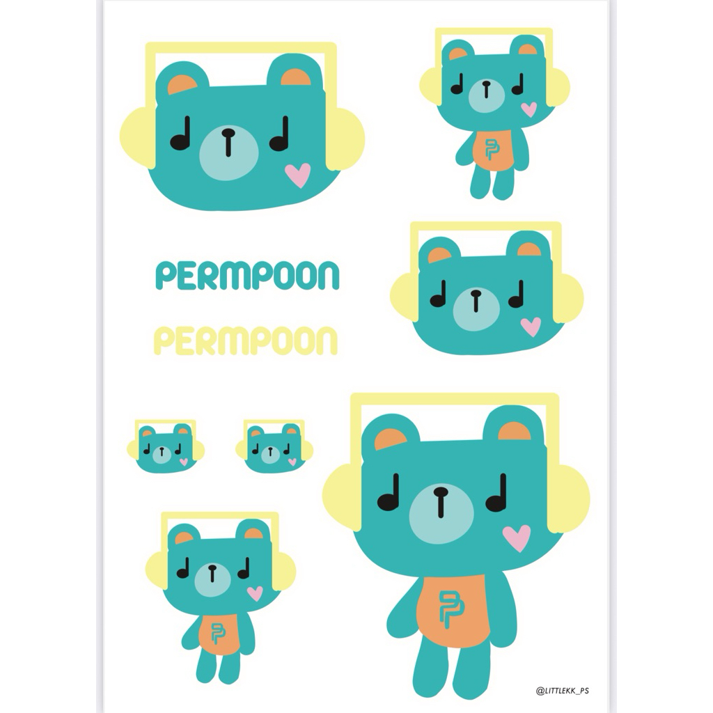 Permpoon เพิ่มพูน ปอนด์ภูวินทร์ Pondphuwin สติ๊กเกอร์กันน้ำติดมือถือ