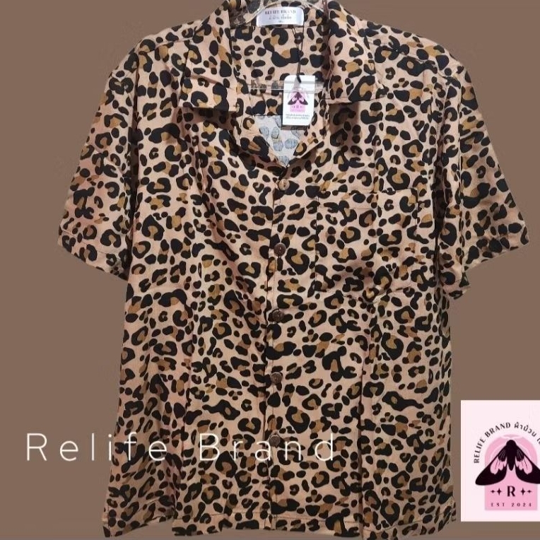เสื้อฮาวายลายเสือดาวเล็ก เท่ๆสวยๆเก๋ เสื้อฮาวายผ้าสปัน ผ้านิ่มใส่เที่ยวได้ทุกเทศกาล ใส่ได้ทั้งชายและหญิง
