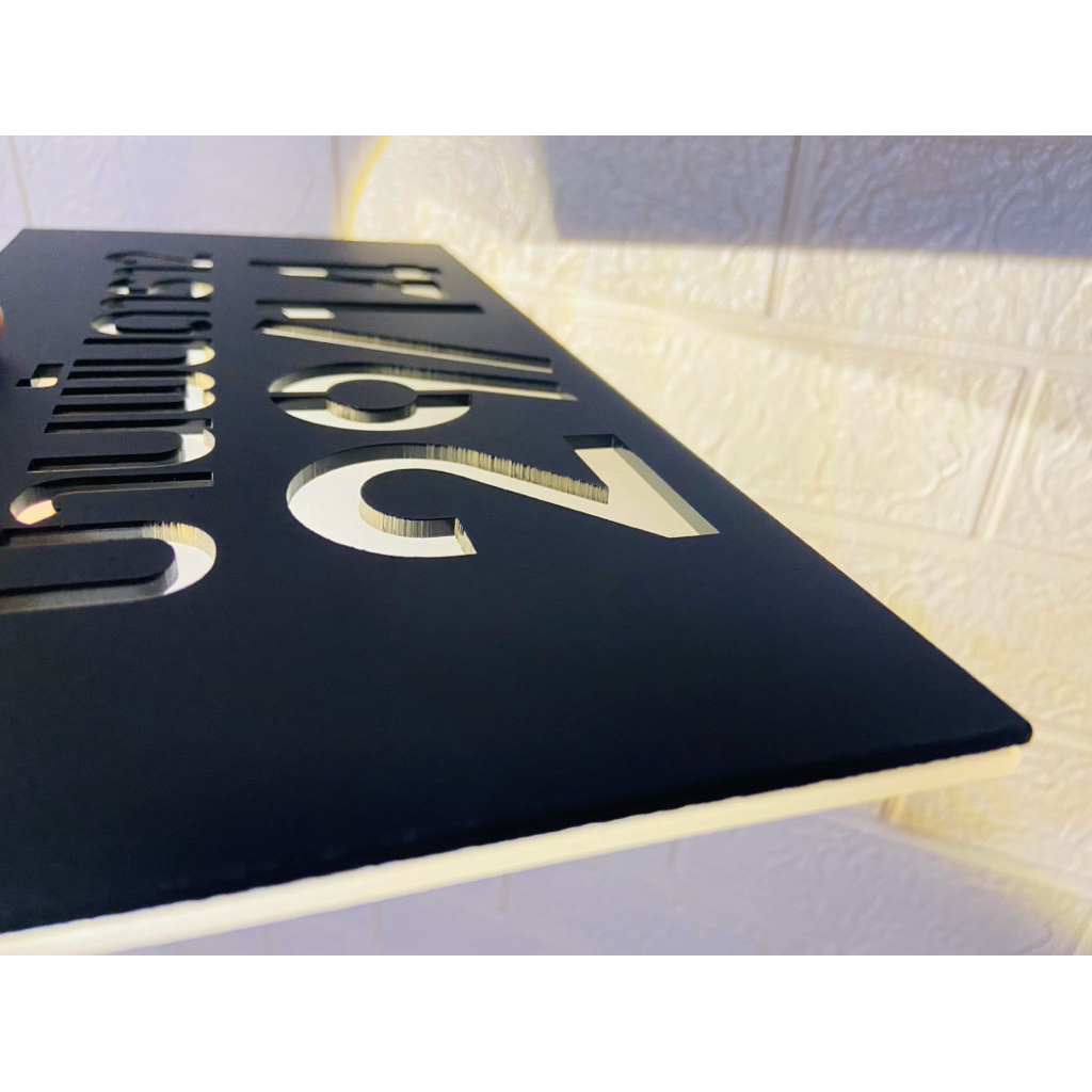 ป้ายบ้านเลขที่ ป้ายไฟโซล่าเซล อะคริลิคดำด้าน หนา 3 มิล ขนาด 30x15cm ไม่เป็นสนิม น้ำหนักเบา - รูปที่ 6