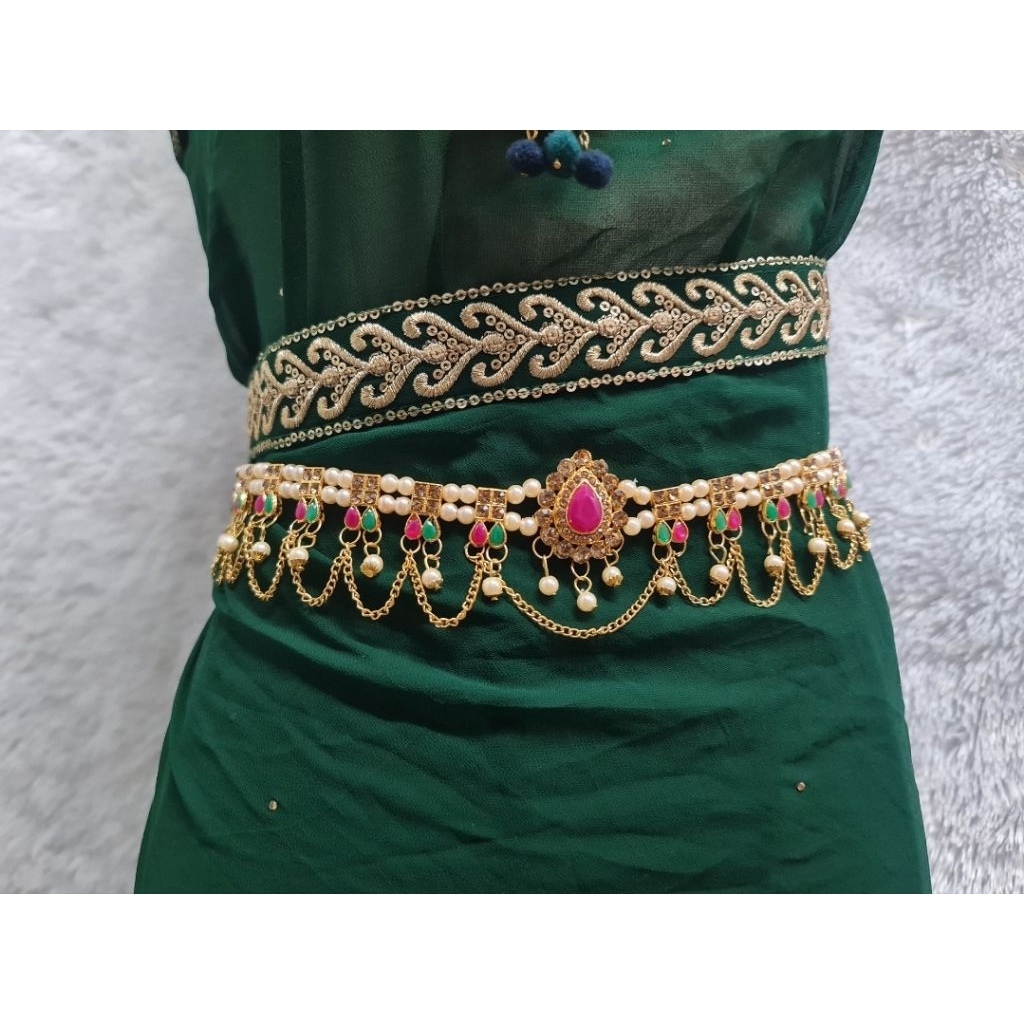 ส่งฟรี เข็มขัดอินเดีย indian waist belt สินค้าใหม่ รูปที่ 5
