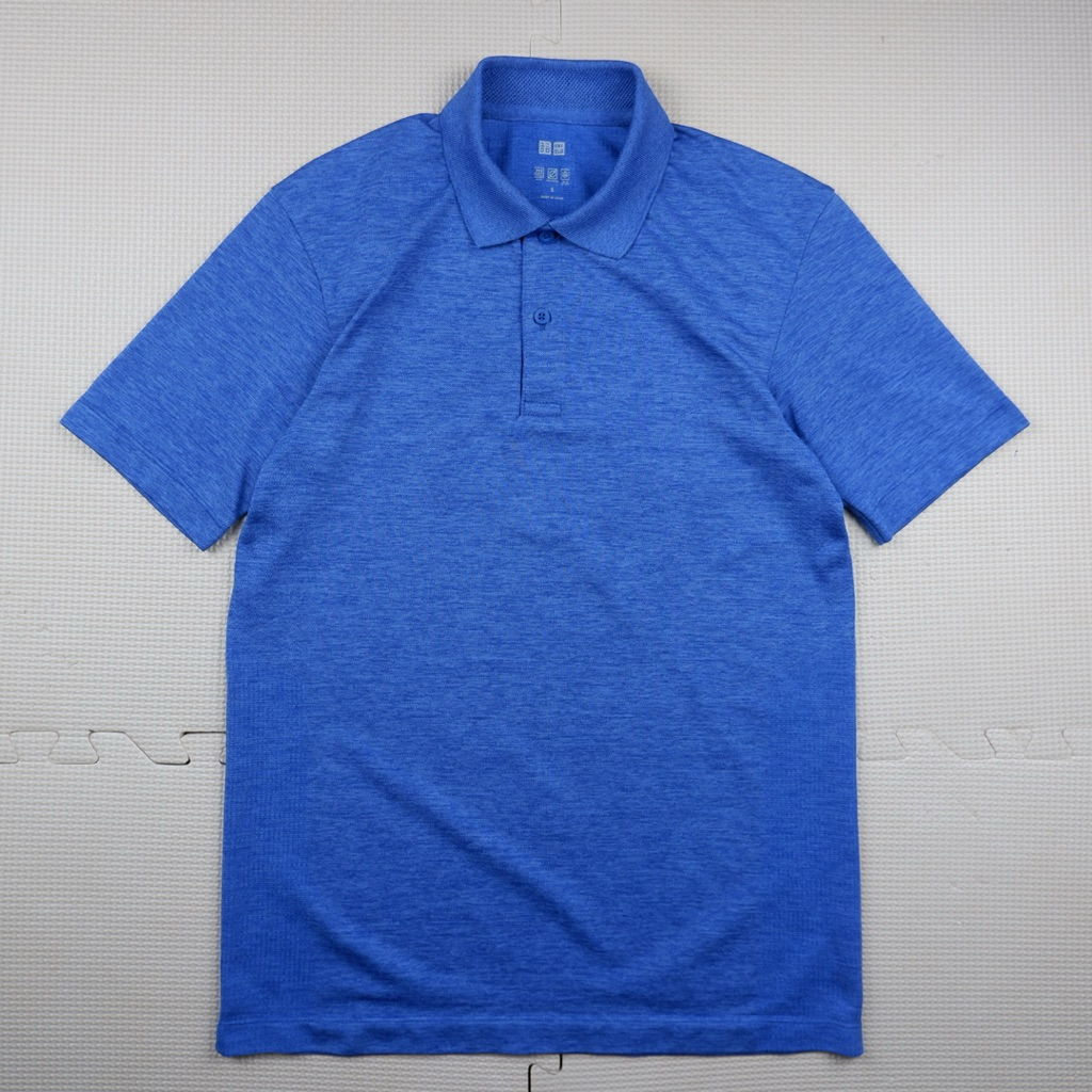 เสื้อกีฬาคอปก Uniqlo DRY EX สีฟ้า ไซส์ S อก 37 ยาว 27 นิ้ว