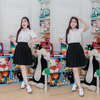 💎กระโปรงพลีทนักศึกษา เอวยางยืด จีบเล็ก จีบกลาง จีบทวิส ความยาว 14 - 36 นิ้ว