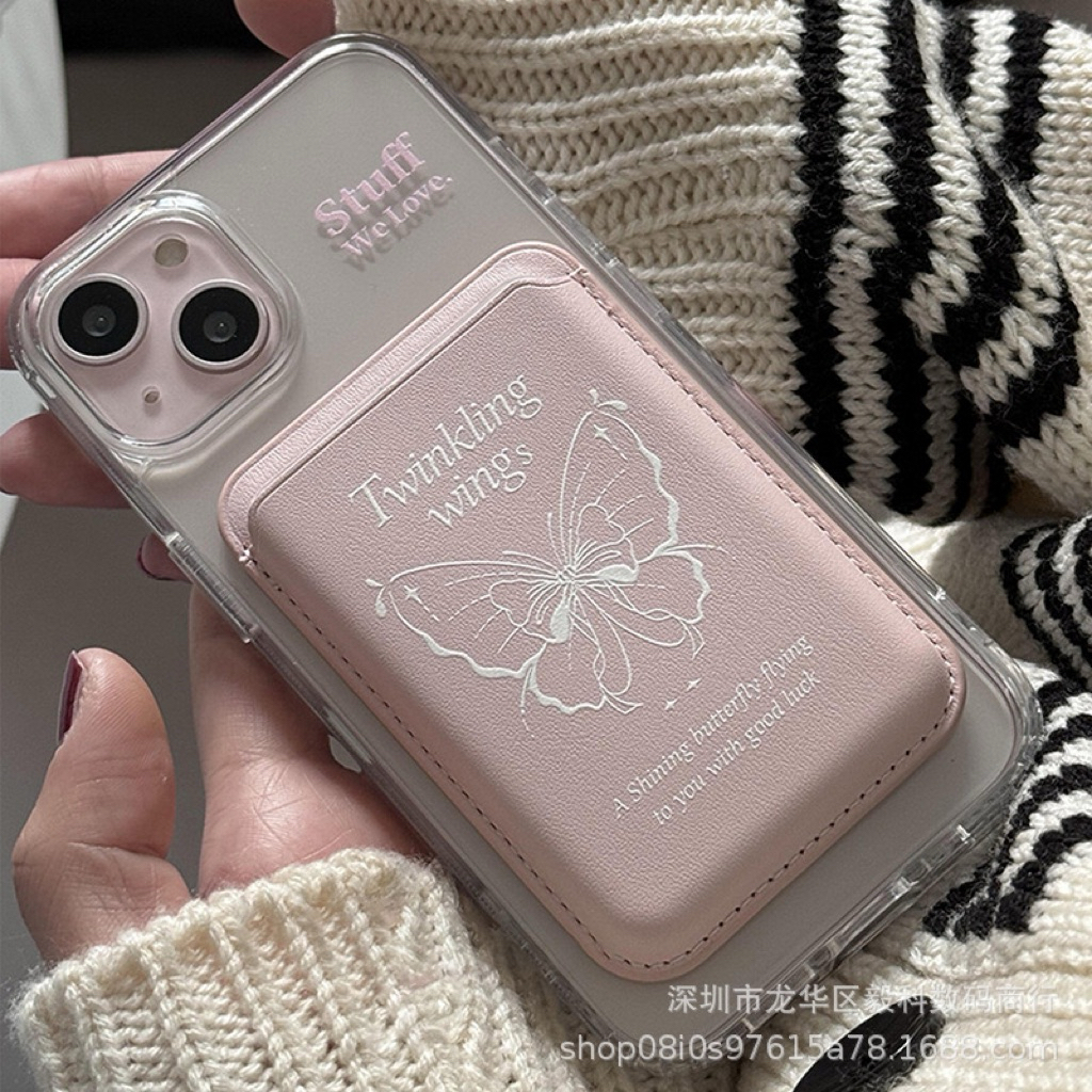 พร้อมส่ง🎀 Wallet Card กระเป๋าใส่บัตรหลังมือถือ ดีไซน์น่ารัก กระเป๋าเก็บบัตรแบบแม่เหล็กหลังมือถือ สะดวกใช้ง่ายไม่เกะกะ