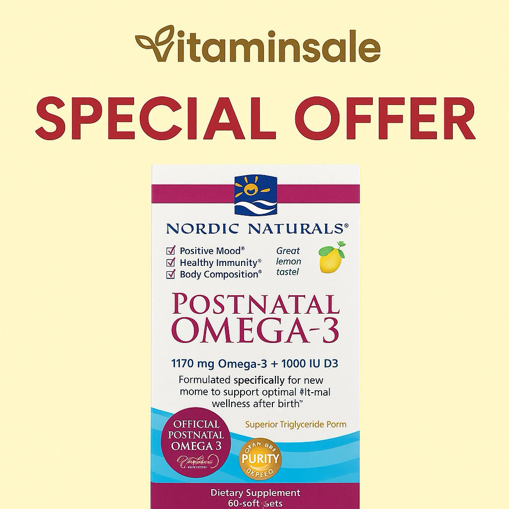 Postnatal Omega-3 Nordic Naturals 560mg 60 Softgels กลิ่นเลมอน