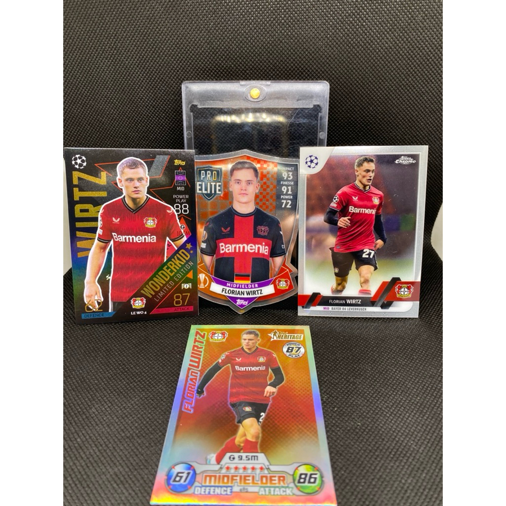 FLORIAN WIRTZ FOOTBALL CARD [ Set 4 ใบ ] 💎ของสะสมหายาก💎การ์ดฟุตบอลสุดแรร์✨