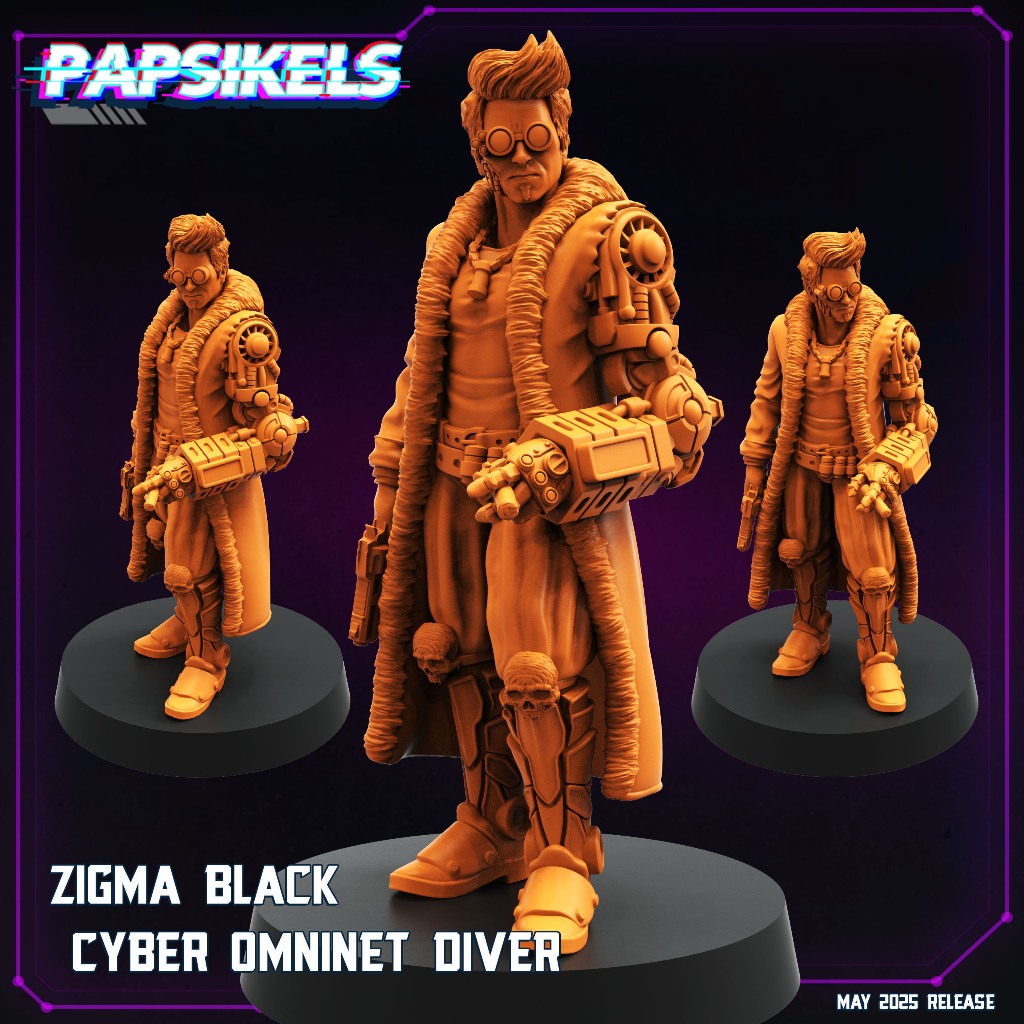 Zigma Black Cyber Omninet Diver - 32mm Miniatures