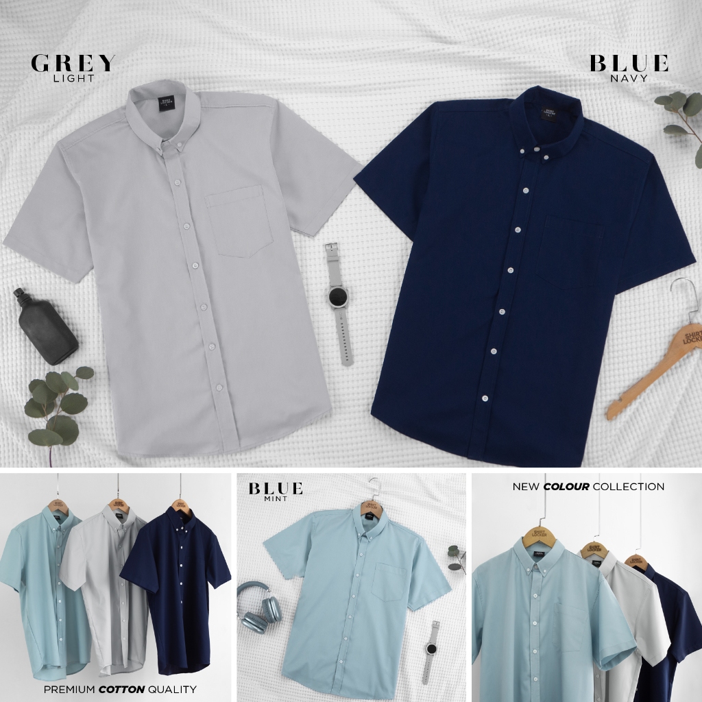 SHIRT LOCKER เสื้อเชิ้ตแขนสั้น ผู้ชาย คอปก ผ้า Cotton ทรงตรง สีใหม่ล่าสุด