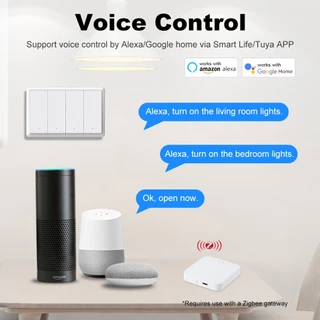 Tuya Zigbee Universal Piano Smart Switch ทูย่าสวิตช์อัจฉริยะแบบปุ่มกด Google Alexa