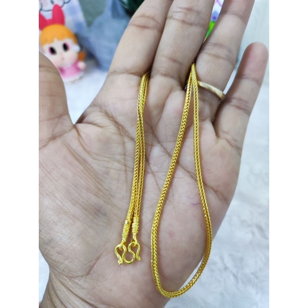 C2สร้อยคอสี่เสาตันแน่นหนัก1สลึง ฟรีแถมตะขอเพิ่ม1ชิ้น คุณภาพดีใส่ทนงานสวยเหมือนจริง