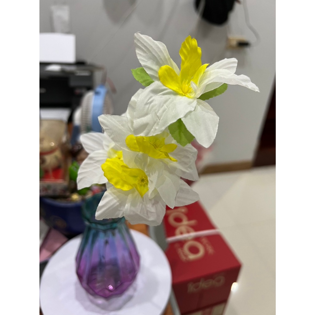 ดอกกล้วยไม้ ( ช่อดอกกล้วยไม้ 1ช่อ 5ดอก ) ดอกกล้วยไม้ผ้าอย่างดี ดอกกล้วยไม้ตกแต่ง ช่อดอกไม้ประดิษฐ์ ไหว้ ประดับบ้าน - รูปที่ 2