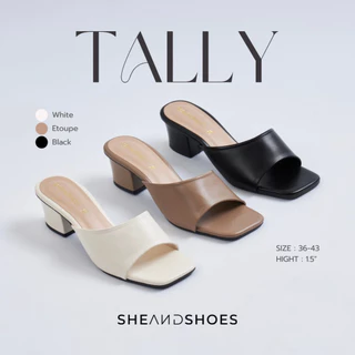 🚗 ส่งด่วน กทม - Tally รองเท้าส้นสูง 1.5 นิ้ว [ Sz. 36-43 ] ใส่เดินสบาย หนังนิ่ม