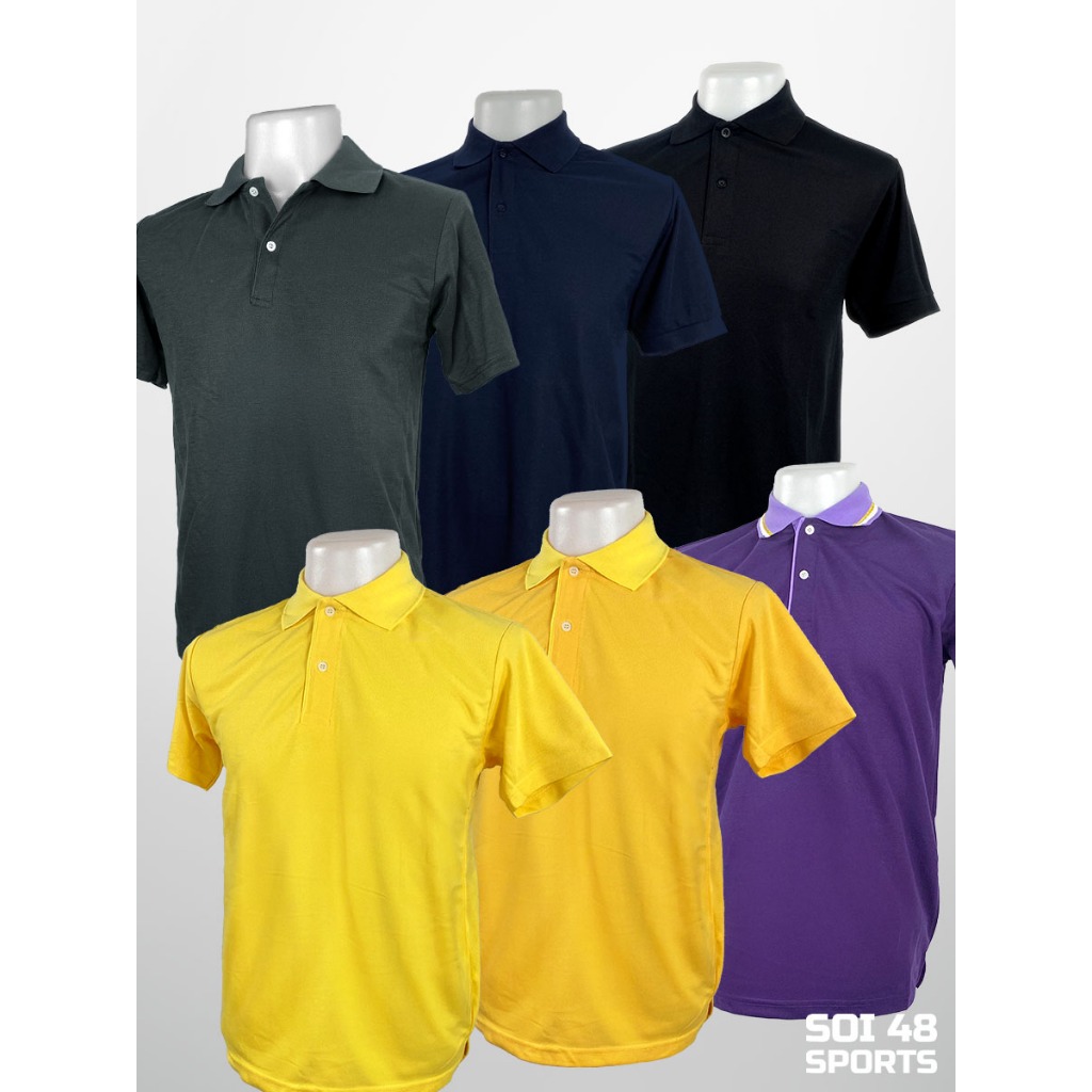 POLOสีล้วน เสื้อโปโลสีพื้น แขนสั้น ไม่มีตำหนิ