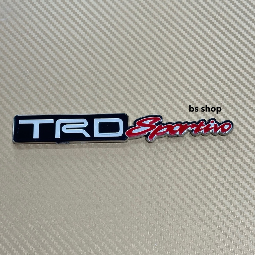 โลโก้ TRD sportivo งานเคลือบเงา ขนาด* 2.2 x 16 cm ติดรถ Toyota ราคาต่อชิ้น