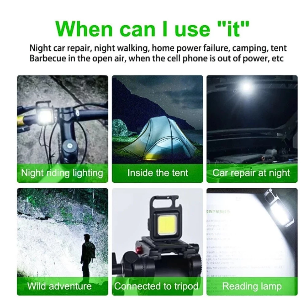 ไฟฉายพวงกุญแจ LED COB 800LM ชาร์จ USB thumbnail 10