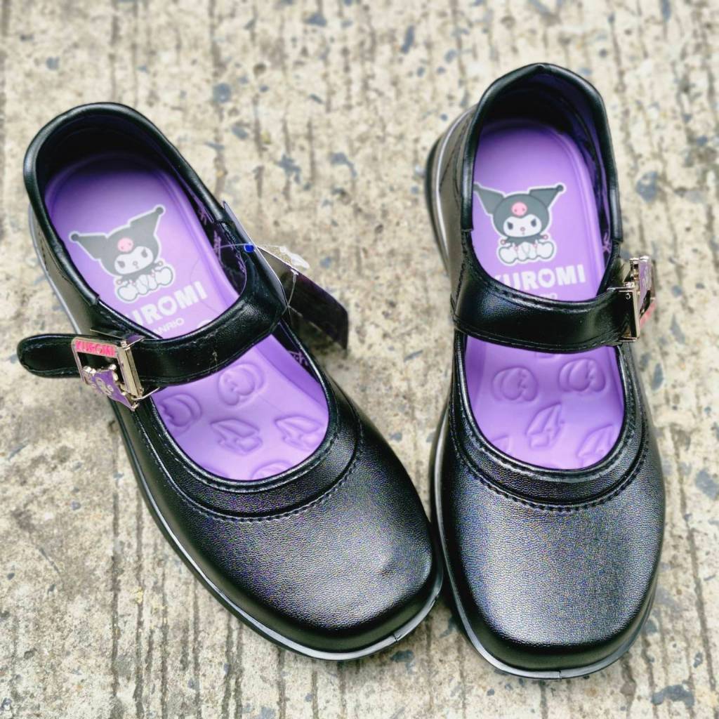 รองเท้านักเรียน ผ้าใบ สีขาว Y999 รองเท้านักเรียนอนุบาล Y888 สีขาว Y777 สีดำ ลายคุโรมิ Kuromi ลิขสิทธิ์แท้100%
