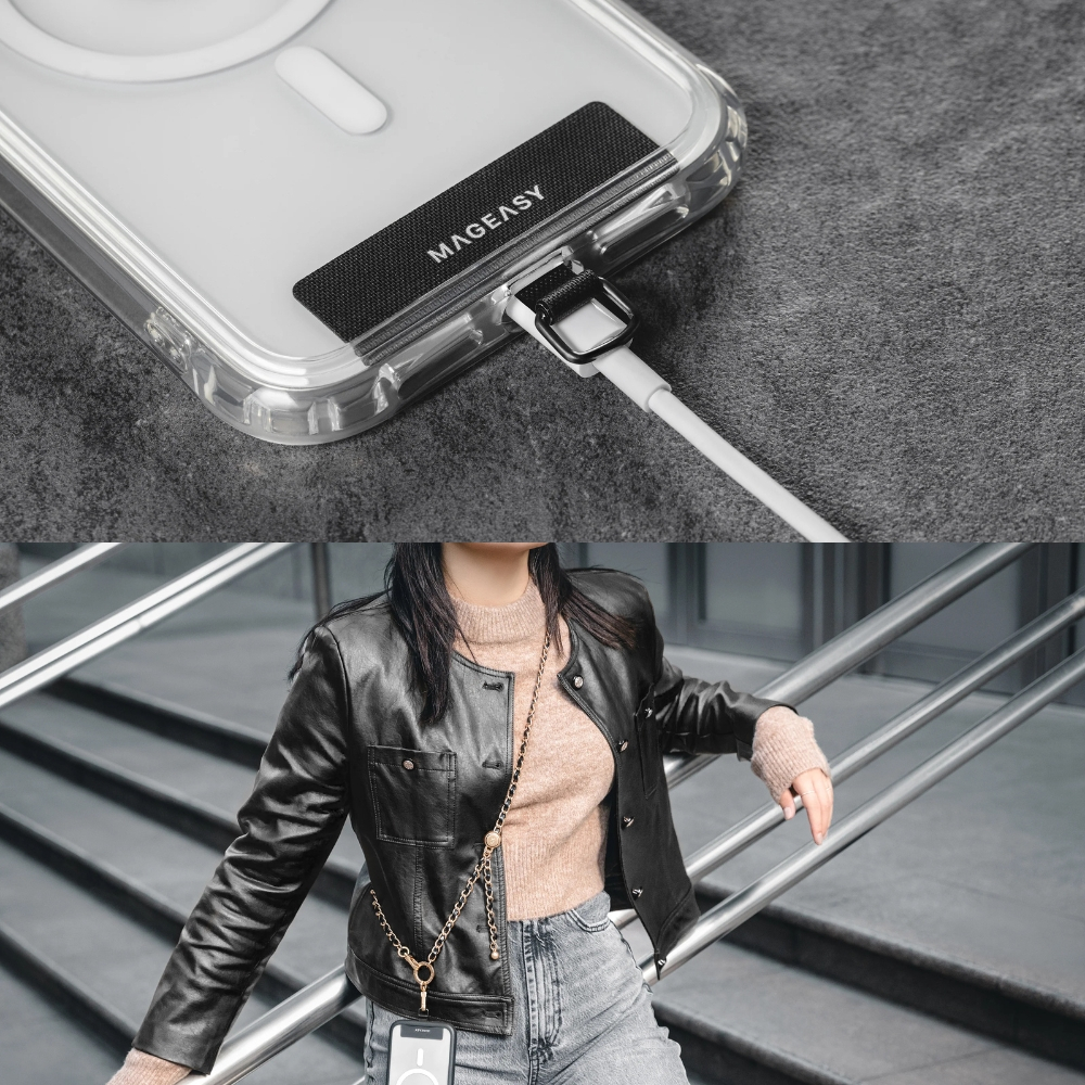 MAGEASY Leather Chain Adjustable Strap - Classic + Strap Card สายห้อยมือถือ สำหรับสะพายไหล่/คาดตัว - รูปที่ 6