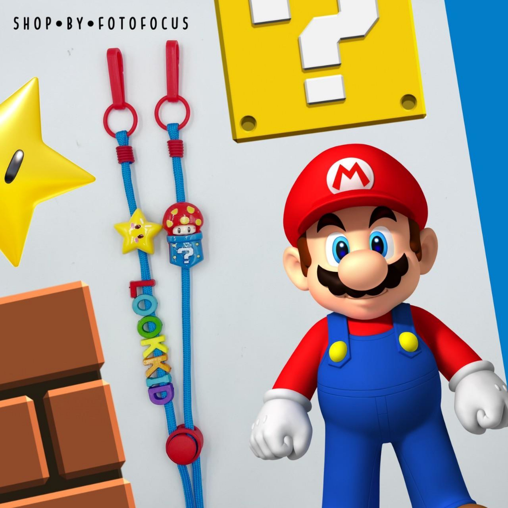 🟩⬛🟩 MARIO #2 | Mask Strap สายคล้องแมสมาริโอ้ เชือกสีทูโทน 🍄☁️🌸 マリオ
