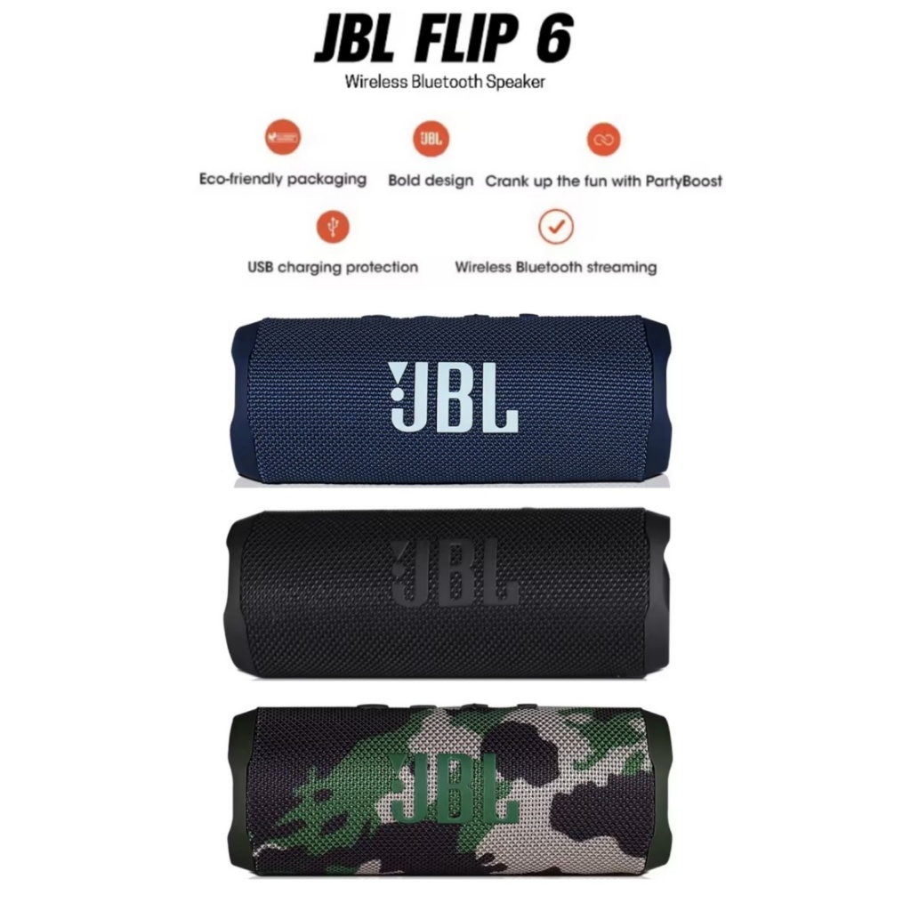 ส่งจากกรุงเทพฯ flip6-jbl ลำโพงบลูทูธ portable speaker ลำโพงไร้สายและบลูทูธ ลำโพง บลูทูธ เบสหนักกันน้