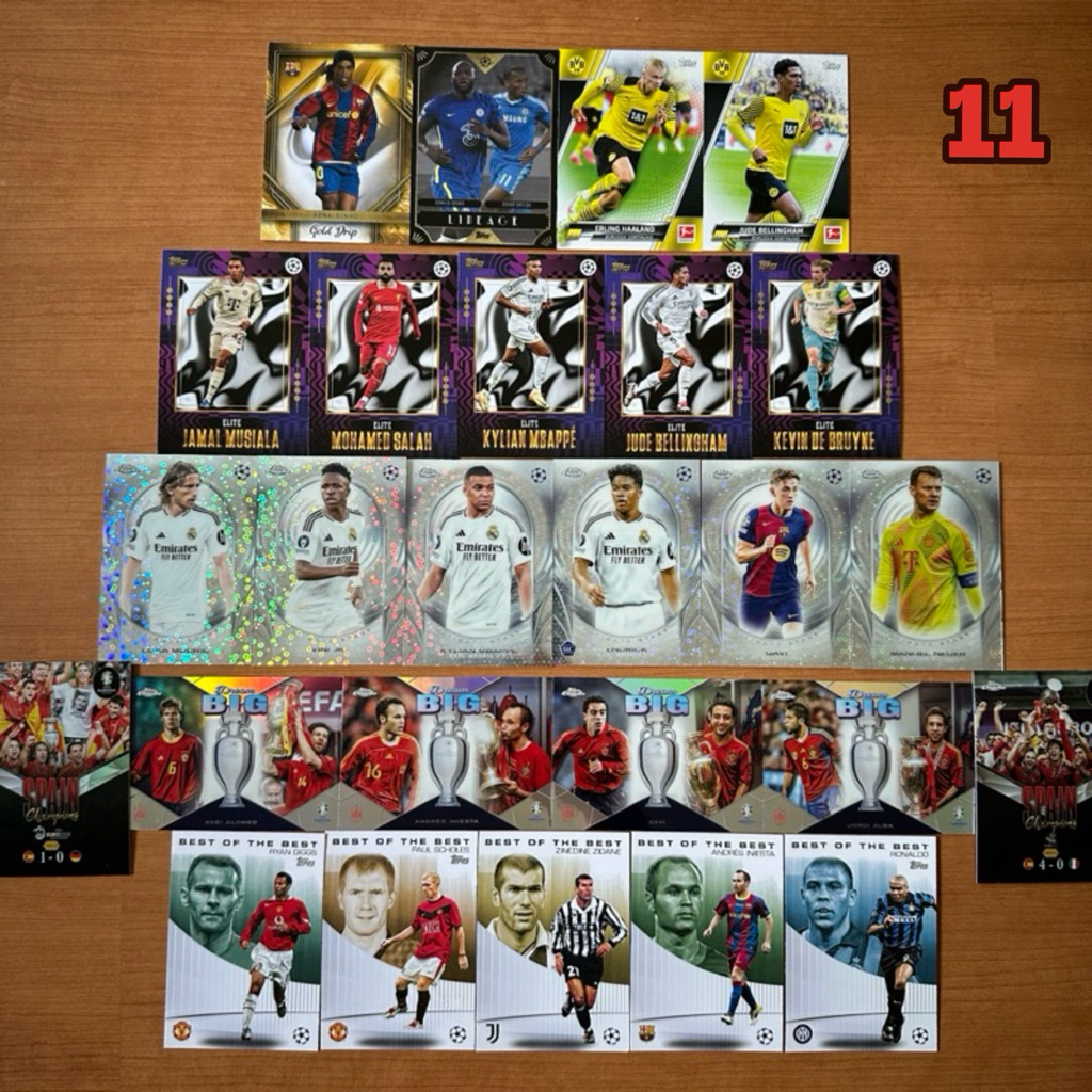 การ์ดสะสมฟุตบอล ชุดรวม ตำนาน ดาวรุ่ง ดาวดัง มากมาย ลิขสิทธิ์แท้ จาก TOPPS ทุกใบ
