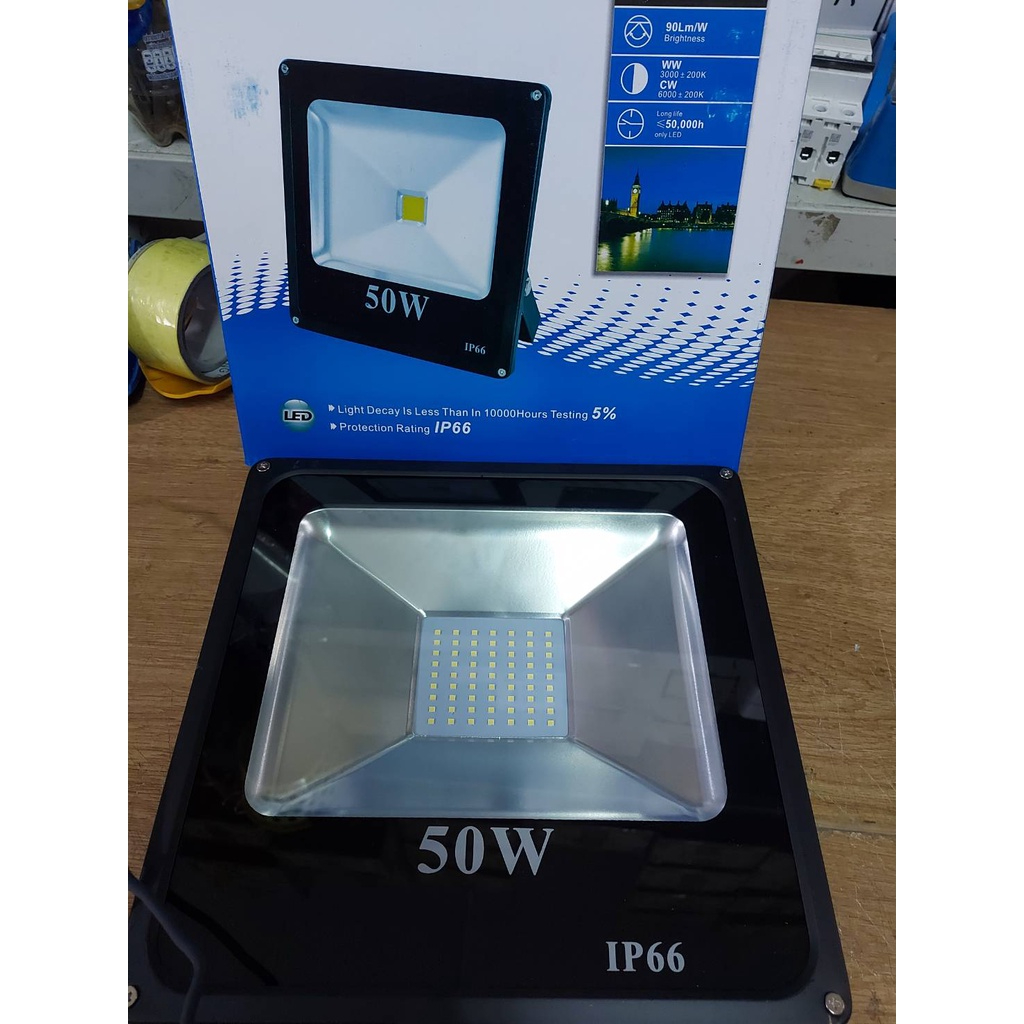 LED 12v 10w-250w DC AC ไฟสปอร์ตไลท์ กันน้ำ ใช้ภายนอกอาคาร (คละแบบ) - รูปที่ 4