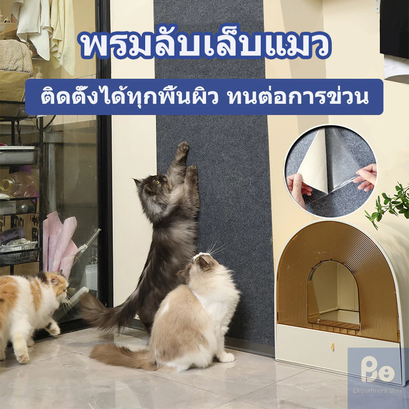 🐱พร้อมส่ง🐱 พรมลับเล็บแมว ที่ฝนเล็บ แบบติดผนัง พร้อมกาว กันรอยข่วนได้ดี แผ่นแมวปีน แผ่นกันข่วน มีทั้งหมด 4 ขนาด