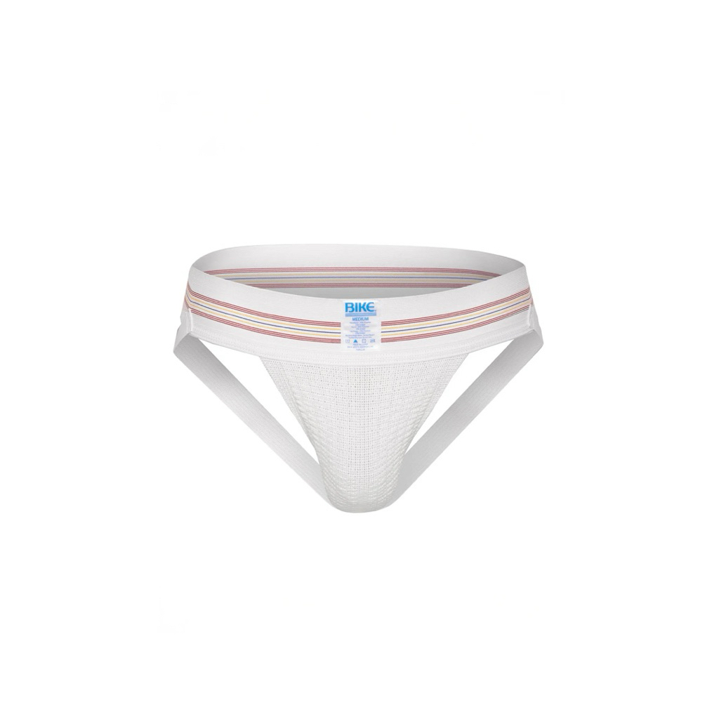 Bike original#10 jockstrap BAS306 white L กางเกงในชาย
