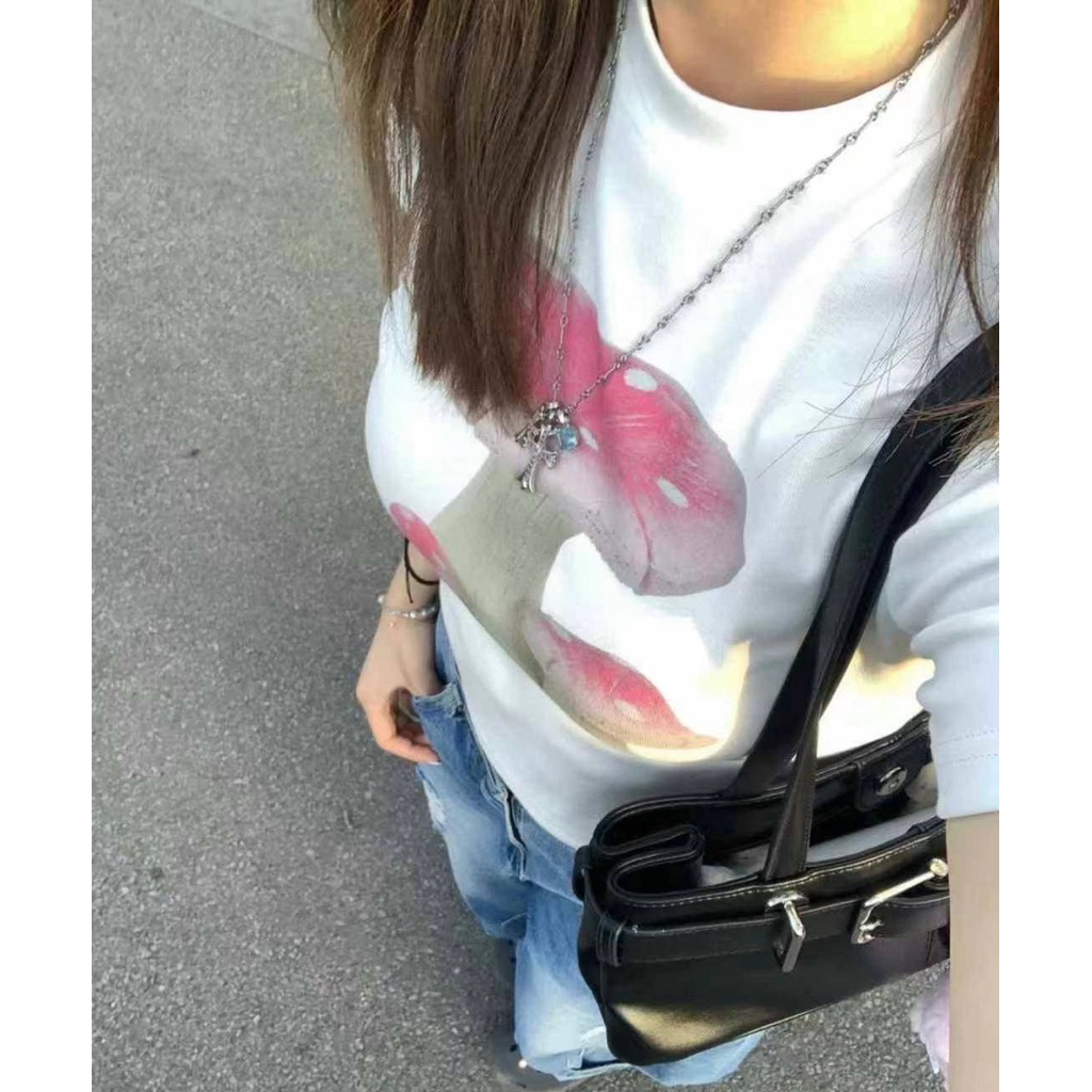 WG.WE 5809 🍄🌼 เสื้อยืดคอกลม สกรีนหน้าบอกเลยรุ่นนี้น่ารัก - รูปที่ 7