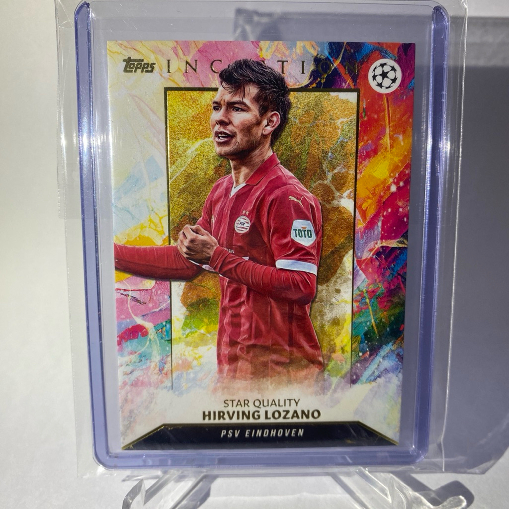 การ์ดนักฟุตบอลสำหรับสะสม HIRVING LOZANO, EINDHOVEN, STAR QUALITY, INCEPTION, TOPPS 2024