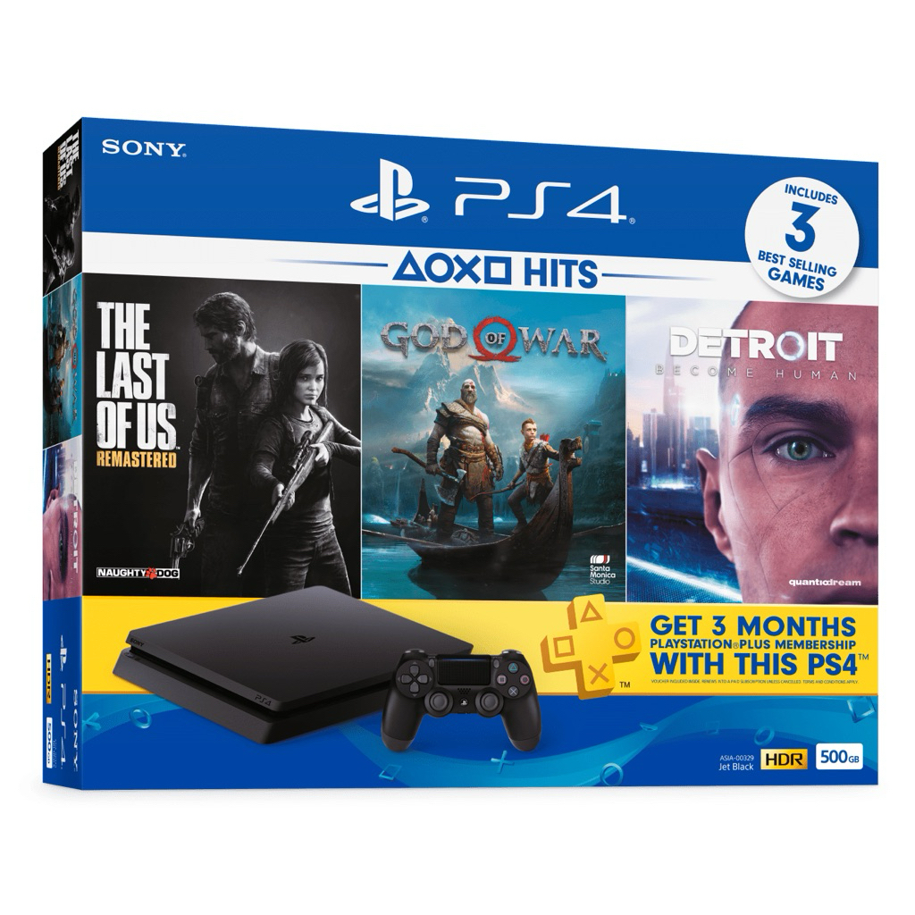 (มือสอง)Play station4 (PS4) bundel God of war, Last of us, Detroit