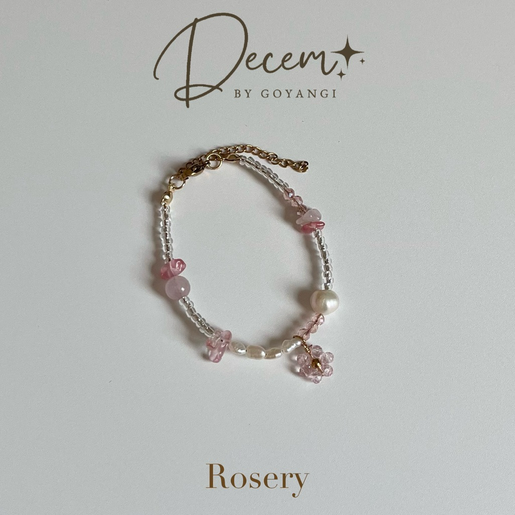 [NEW]Decem- สร้อยข้อมือรุ่น Rosery ส่งเสริมเรื่องความรักงานเงิน หินแท้และมุกน้ำจืด มีถุงเก็บแถมให้