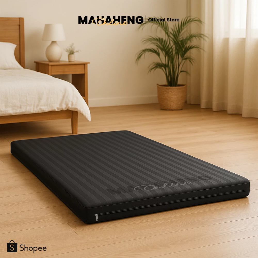 MAHAHENG ปลอกที่นอนปิคนิค ลายริ้วซาติน นุ่มลื่น ระบายอากาศดี ขนาด 3.5 / 5 / 6 ฟุต (เฉพาะปลอก)
