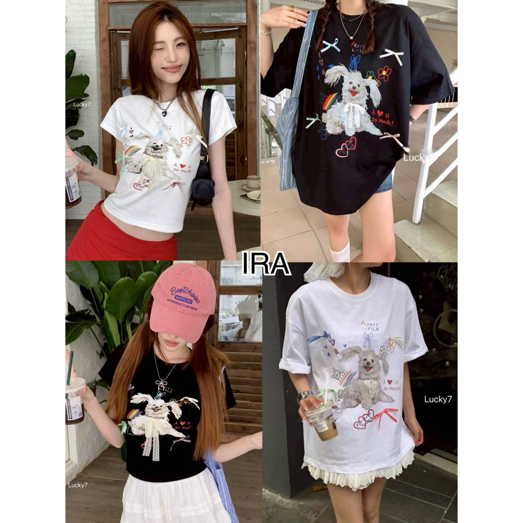 BY IRA(Q240/Q378) Betty top เสื้อยืดแขนสั้น ประดับโบว์ สามมิติ แฟชั่นฤดูร้อน สําหรับผู้หญิงะ