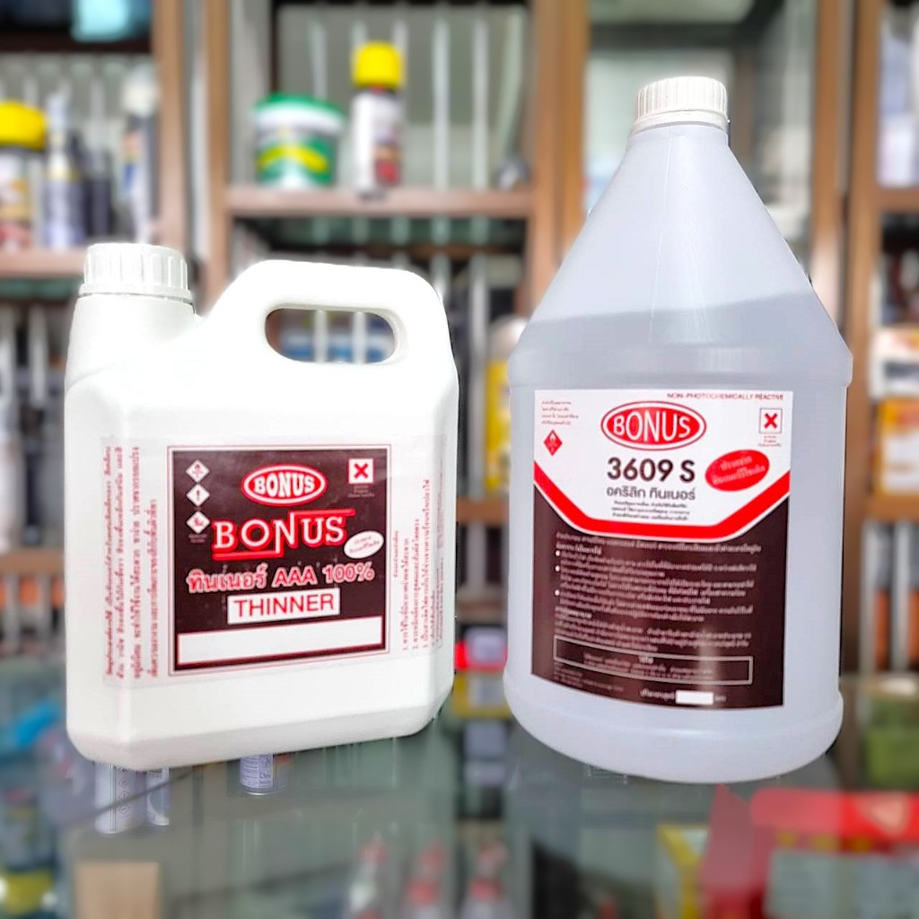 ทินเนอร์ Bonus 3609S  ชนิดพิเศษ คุณภาพดี สำหรับผสมสี แลคเกอร์ และงานอื่นๆ