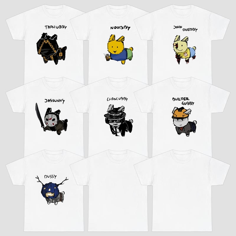 coolkidd, Shedletsky Blame John, Gubby,Forsaken Two Time,  007n7 Roblox เสื้อยืดคอกลมสีขาว #2 S-5XL