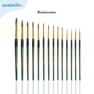 พู่กันเรนาซองซ์ พู่กันสีน้ำ หัวกลม ขนาดเบอร์ 00-12 ครบทุกขนาด Renaissance / ด้าม