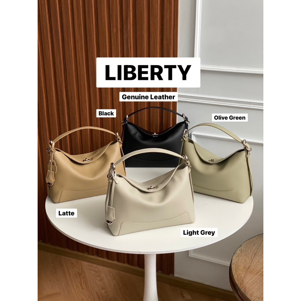 Liberty : Genuine leather กระเป๋าหนังวัว size 29x12x29 cmคุณภาพดี ตัดเย็บสวยงาม จุของเยอะ น้ำหนักเบา มีสาย 2 เส้น
