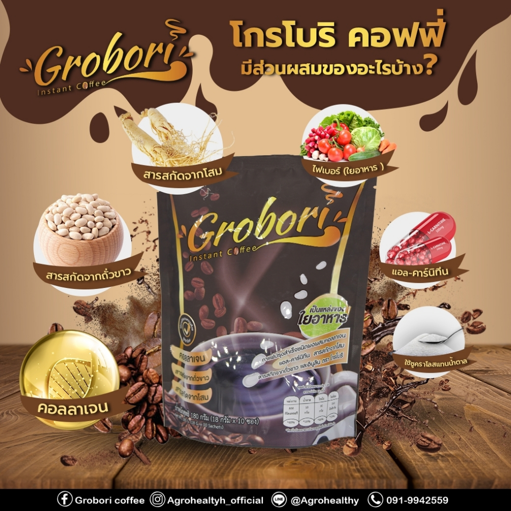 กาแฟโกรโบริ Grobori Coffee 1 ถุง