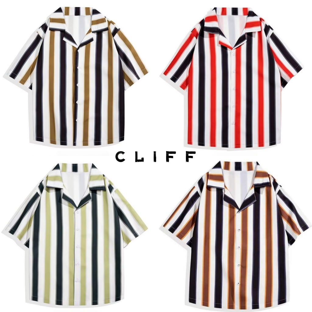 CLIFF เสื้อเชิ้ตลายทาง บรรยากาศวันพักผ่อน ระบายอากาศได้ดีและสบาย แฟชั่นที่เข้าได้กับทุกสไตล์ แบบจำลองปี2025