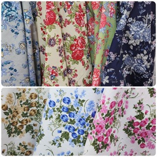 ผ้าเมตร หลา ลายดอกไม้ ลายการ์ตูน​ มินิมอล วินเทจ ผ้าคอตตอลผส…