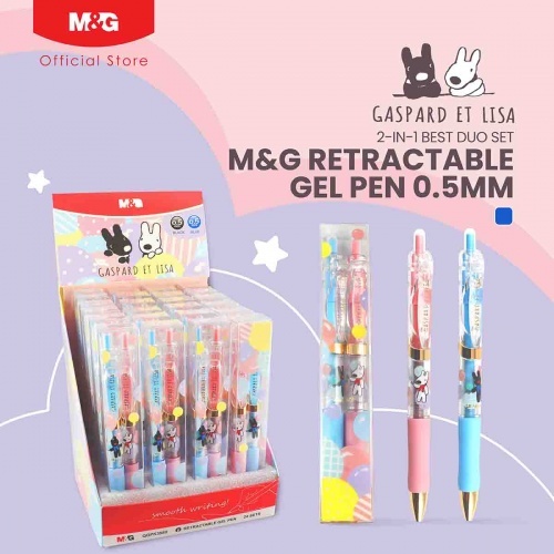 (2 ด้าม) ปากกากึ่งเจล 0.5 มม.หมึกสีน้ำเงิน ลาย Mickey มิกกี้เม้าส์ / เจ้าหญิง และ Gaspard et lisa รูปที่ 5